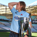 Michael Hooper strikes a pose with the Super Rugby trophy