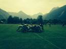 Harlequins go through their pre-season paces under the shadow of the Alps