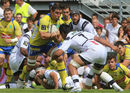 Clermont's Jamie Cudmore takes the game to Brive