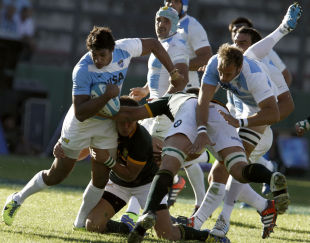 Argentina's Manuel Montero tries to make a break, Argentina v South Africa, Rugby Championship, Salta, August 23, 2014