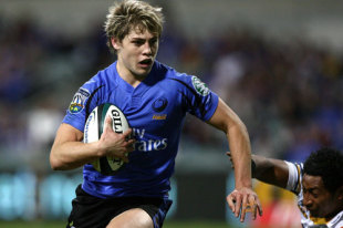 James O'Connor of the Force runs in for a try during the round 14 Super 14 match between the Western Force and the Brumbies at Subiaco Oval on May 16, 2008 in Perth, Australia