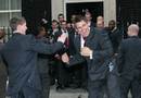 England's Toby Flood jokes around outside No.10 Downing Street