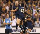 The Brumbies' Stirling Mortlock celebrates kicking a match-winning conversion