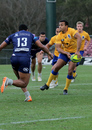 Brisbane City's Will Genia passes the ball in his first NRC match