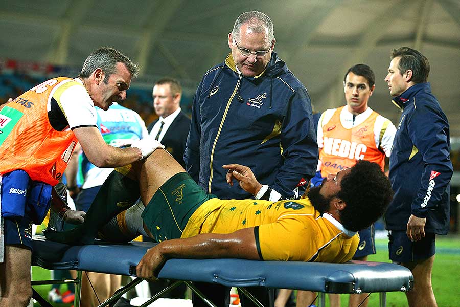 Australia's Tatafu Polota-Nau suffered a serious ankle injury