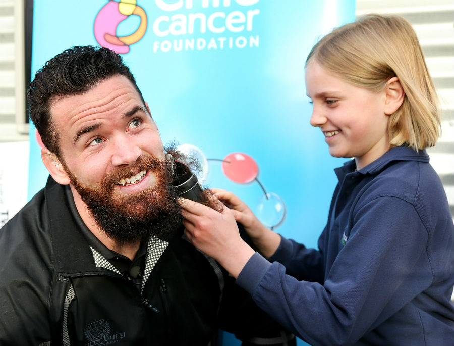 All Black Ryan Crotty has his shaved off for charity