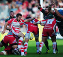 Gloucester's Greig Laidlaw puts in a box kick