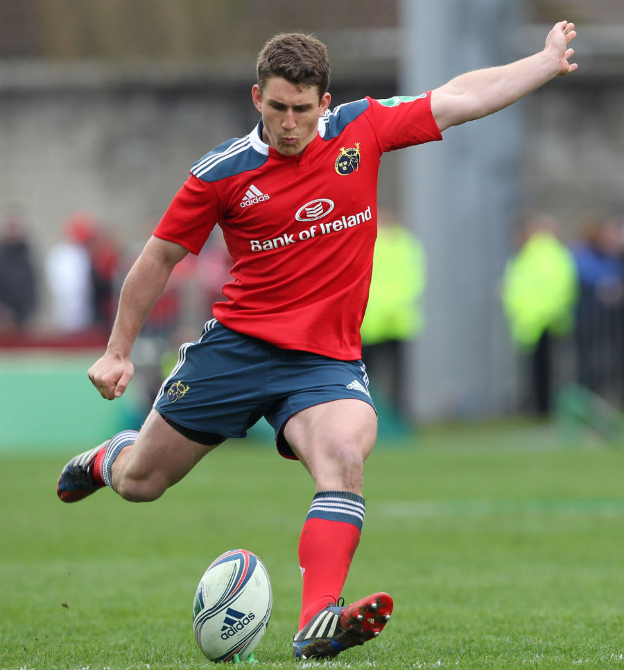 Munster's Ian Keatley goes for the posts