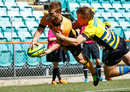 NSW Country Eagles Ethan Ford dives for a try