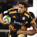 Augustine Pulu of the Chiefs is tackled
