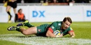 Blaine Scully slides over for a Leicester try