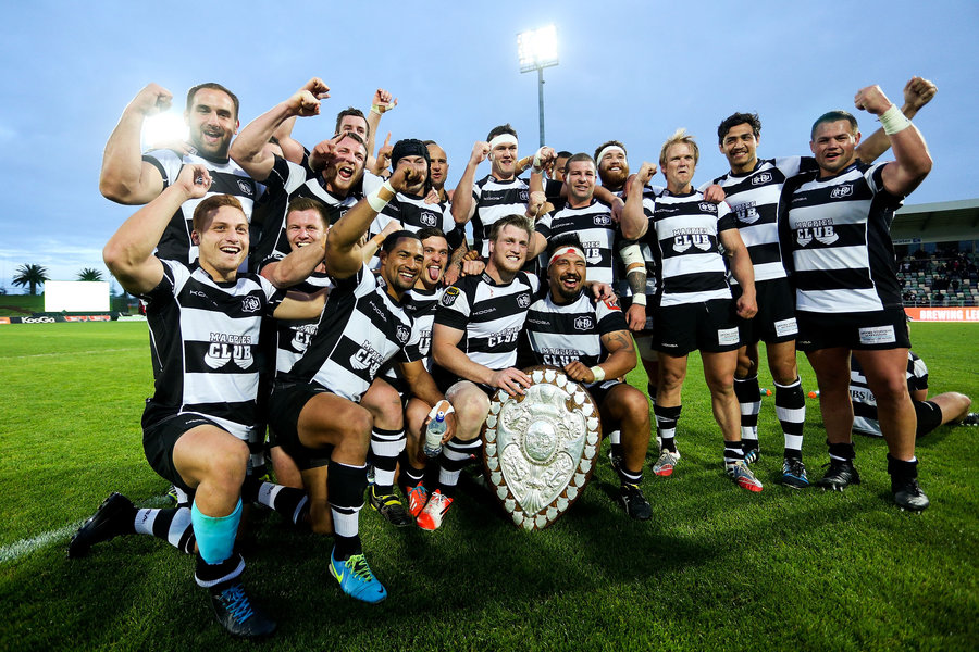 Hawke's Bay celebrate after retaining the Ranfurly Shield