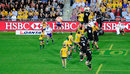 The Wallabies and All Blacks contest the lineout