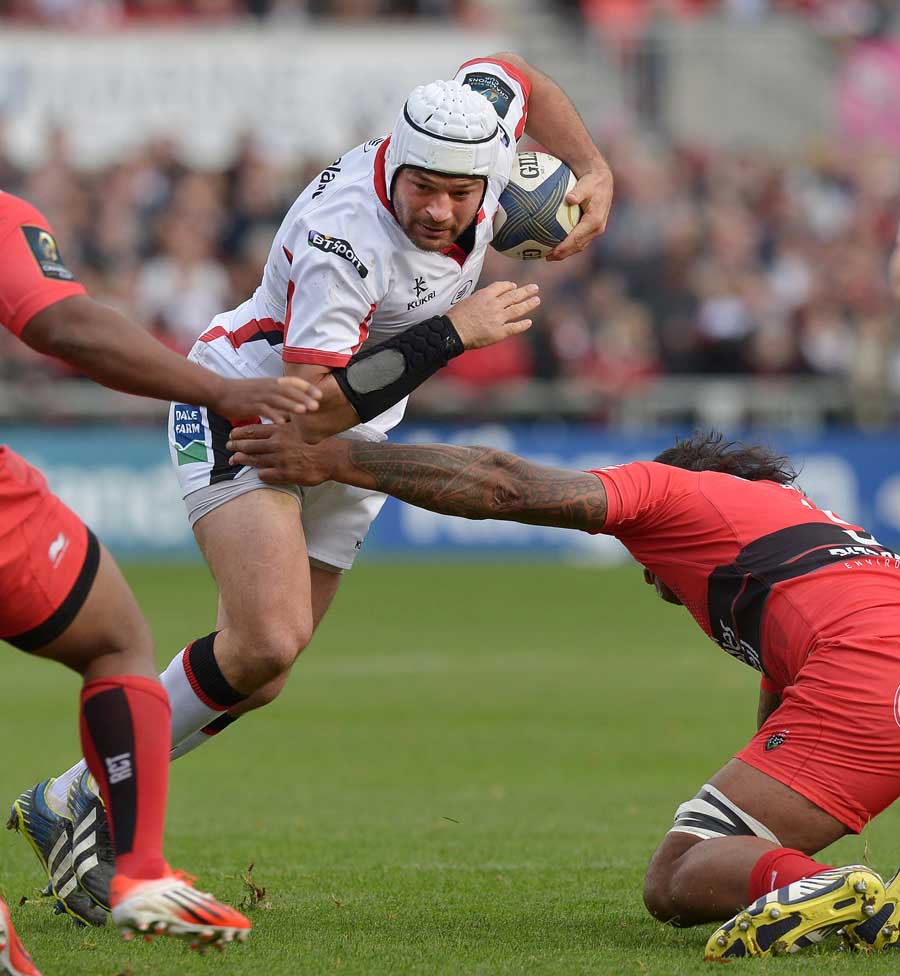 Ulster's Rory Best tries to break through the Toulon defence