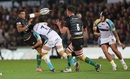 Luther Burrell attempts to offload in the tackle