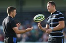 George Ford chats to new team-mate Sam Burgess