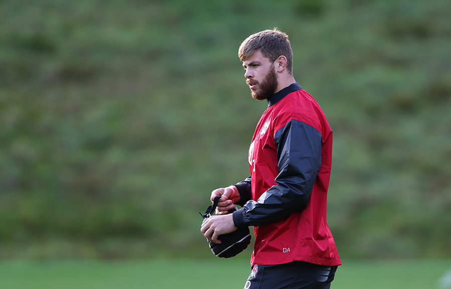 Dave Attwood looks on during the England training session held at Pennyhill Park
