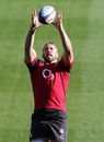 Chris Robshaw catches the ball during England training