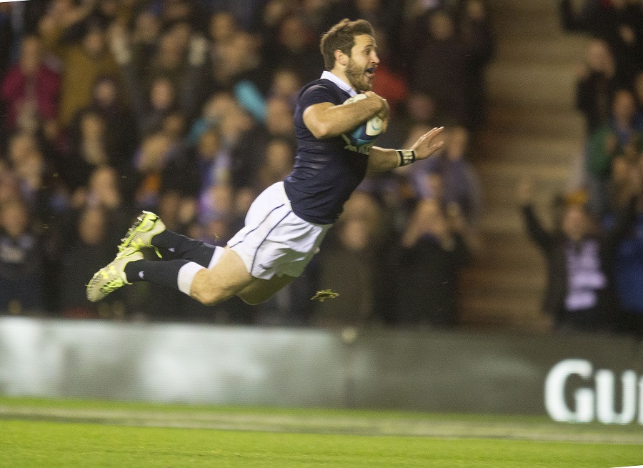 Tommy Seymour scores Scotland's fifth try against Argentina