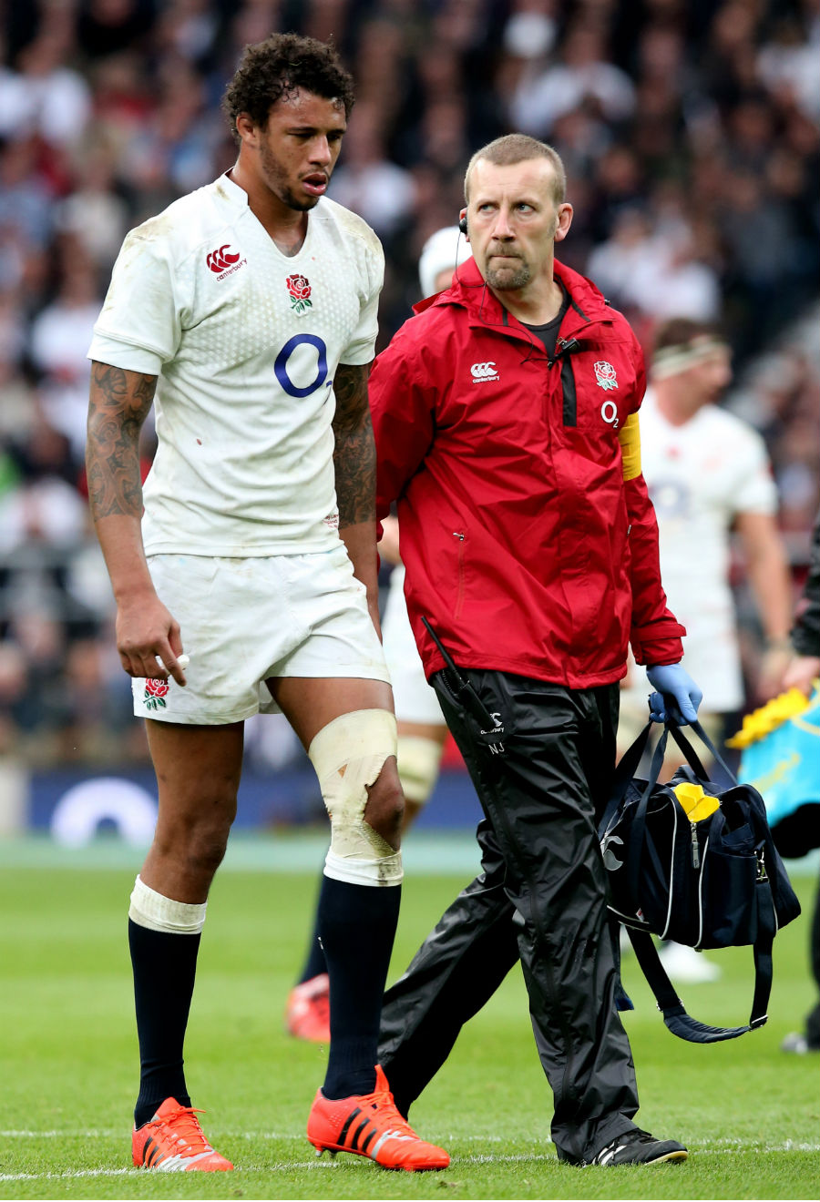 Courtney Lawes was taken off after just 22 minutes after suffering a blow to the head