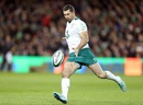 Rob Kearney boots downfield for Ireland.