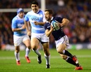Greig Laidlaw breaks on the way to setting up Stuart Hogg's try against Argentina