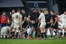 New Zealand's Charlie Faumuina celebrates after scoring a try