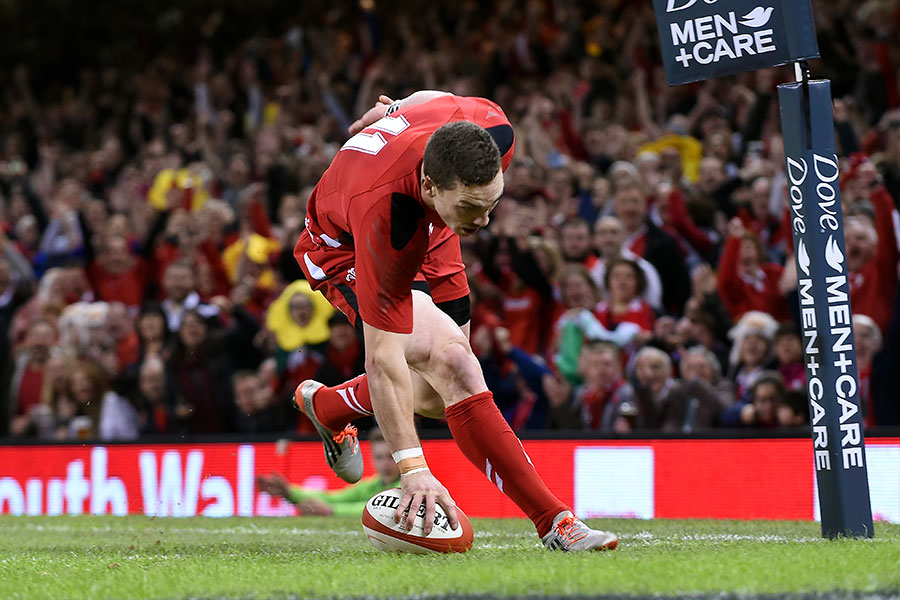 George North touches down for the opening try against Fiji, Wales v Fiji, Autumn internationals, Millennium Stadium, November 15, 2014