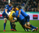 James Horwill is taken down by the French defence 