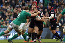 Ireland's Dominic Ryan attempts a tackle