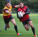 George Ford dodges past Owen Farrell in England training