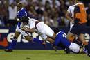England's Phil Vickery crashes over