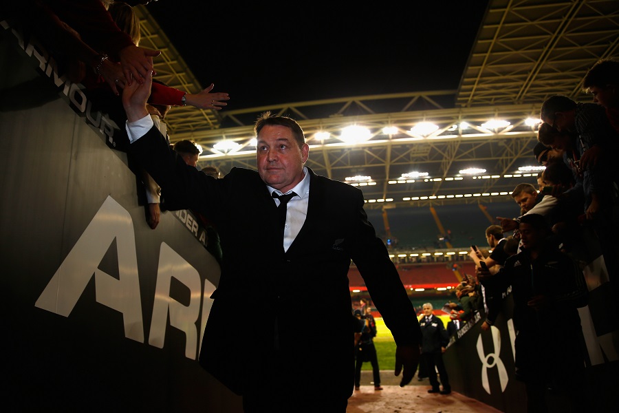 Steve Hansen walks down the tunnel at the end of New Zealand's victory over Wales