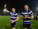 Bath's Sam Burgess waves to the Rec crowd after making a winning debut