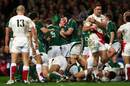 Brian O'Driscoll is congratulated after scoring