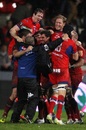 Grenoble's players celebrate their win over Toulouse