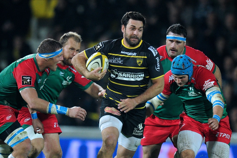 Marked man: La Rochelle's Kevin Gourdon evades the Bayonne defence