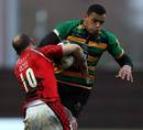 Northampton's Luther Burrell makes some yards