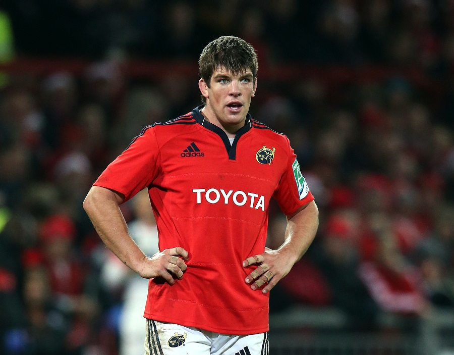 Donncha O'Callaghan of Munster looks on during the match against Saracens