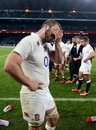 Chris Robshaw and his team-mates look dejected after their defeat to South Africa