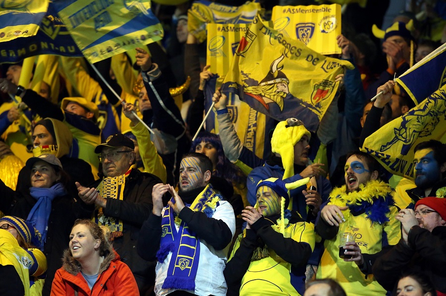 Clermont's colourful and raucous fans enjoy their win at Thomond Park