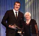 New Zealand's Brodie Retallick takes the Kelvin R Tremain Player of the Year award