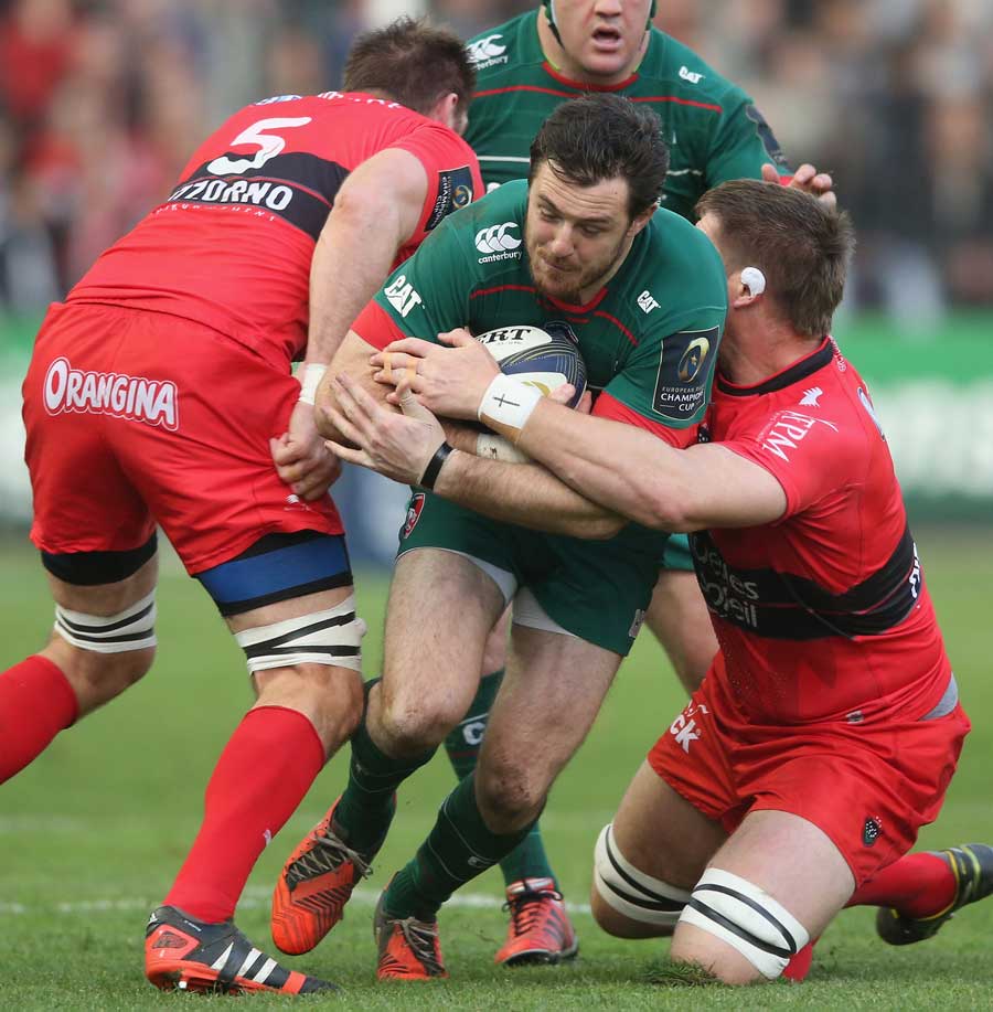 Leicester's Matt Smith is halted by the Toulon defence
