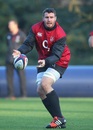 Ben Morgan passes the ball during England training