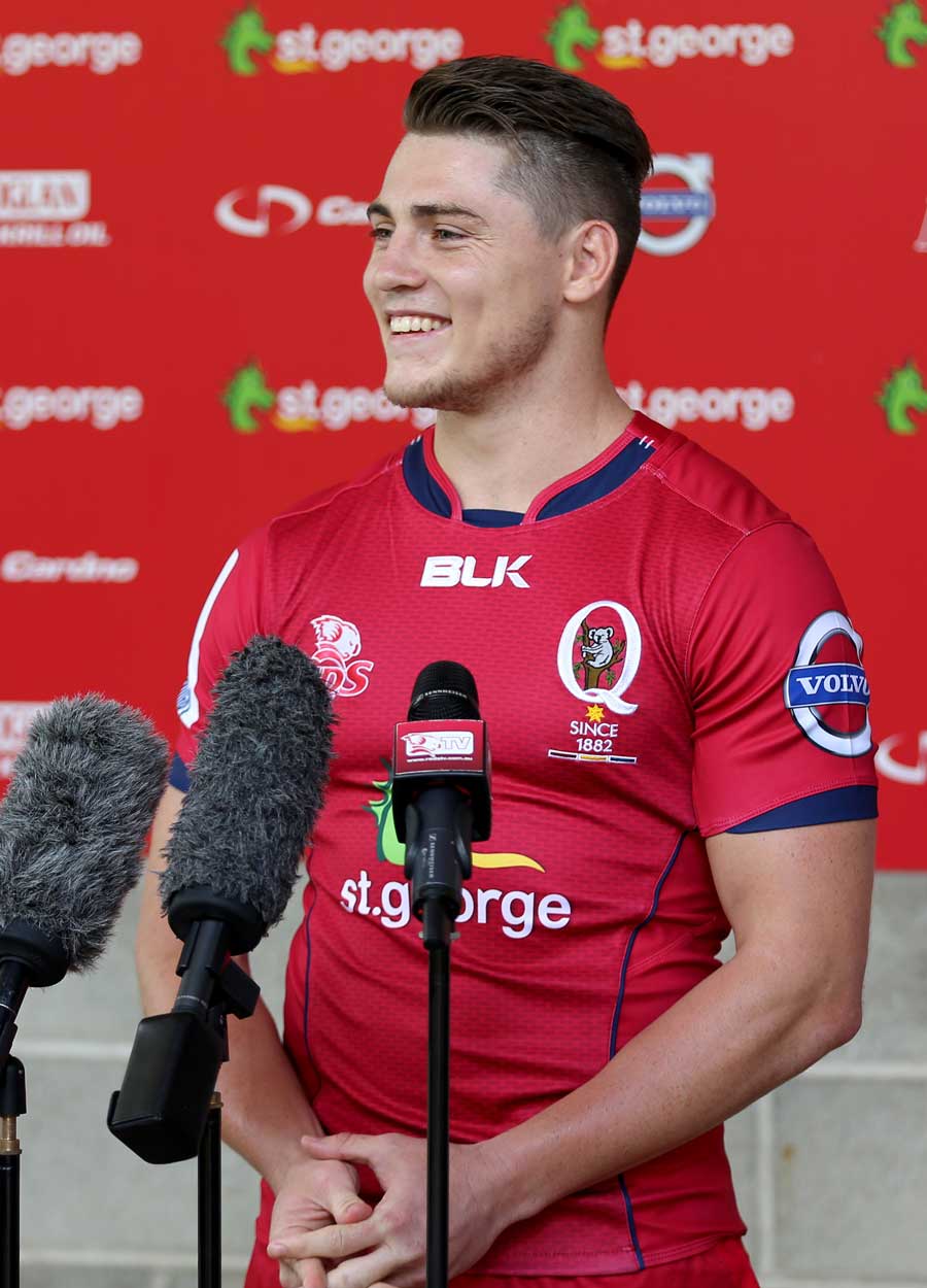 James O'Connor has faced the media for the first time as a Queensland Reds player