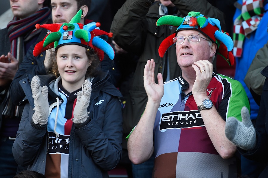 Harlequins fans young and old show their appreciation at the Stoop