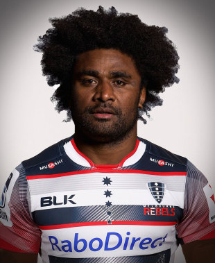 Radike Samo dons a Rebels jersey for the first time, January 16, 2014