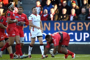 Mathieu Bastareaud scores for Toulon, Toulon v Ulster, European Champions Cup, Stade Félix-Mayol, Toulon, January 17, 2014