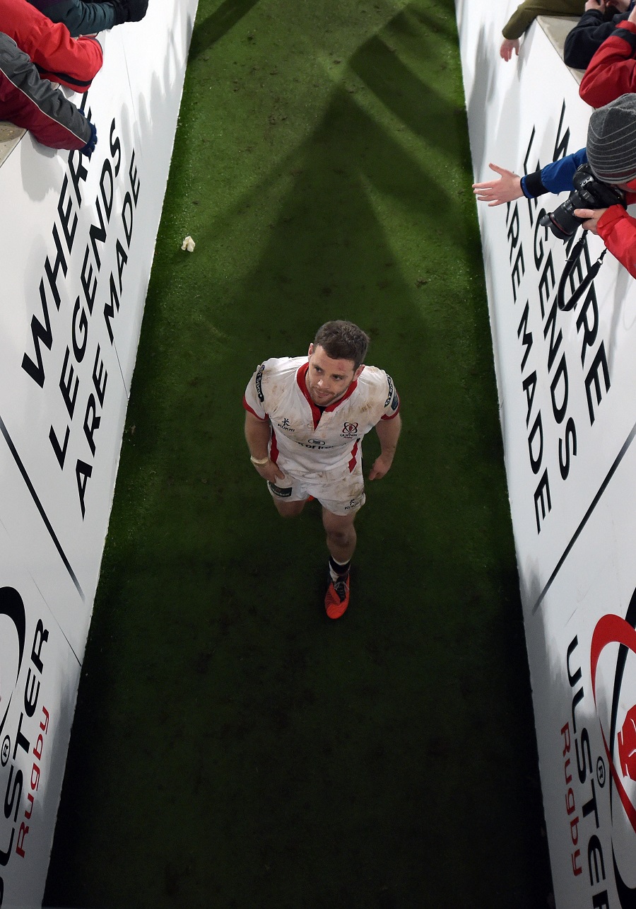 Ulster's Darren Cave leaves the field a hero after his hat-trick against Leicester