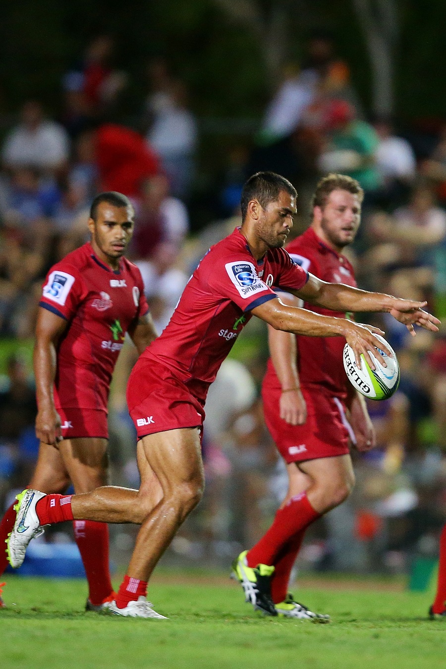 Former rugby league and AFL player Karmichael Hunt makes his union debut for Reds in Cairns 